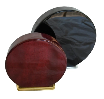 8 Inch Rosewood Piano Finish Round Plaque with Gold Base Woode Circle Trophy Base Wooden Plaque with Aluminum Base Tropy Base