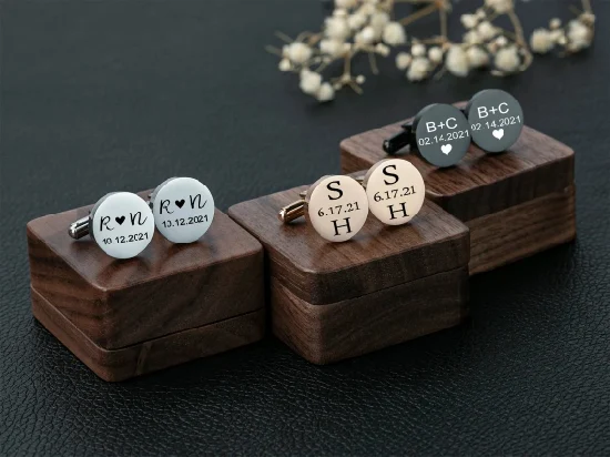 Customized Name Set Fashion Metal Craft Cuff Links Hot Sale Jewelry China Factory Made Custom Logo Cufflink for Gym