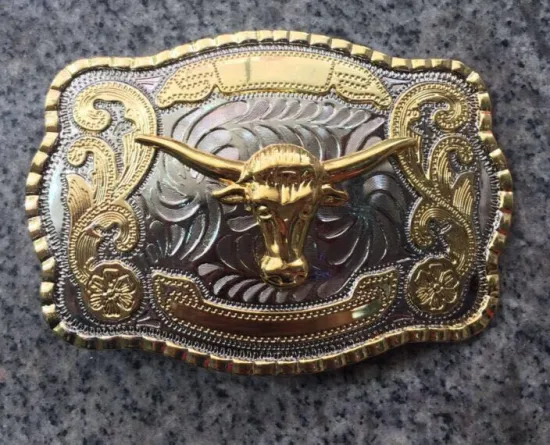 Western Glide Belt Buckle Alloy Slider Adjuster Shoulder Zinc Alloy Strap Buckles Silver Gold Bull Horn Belt Buckle